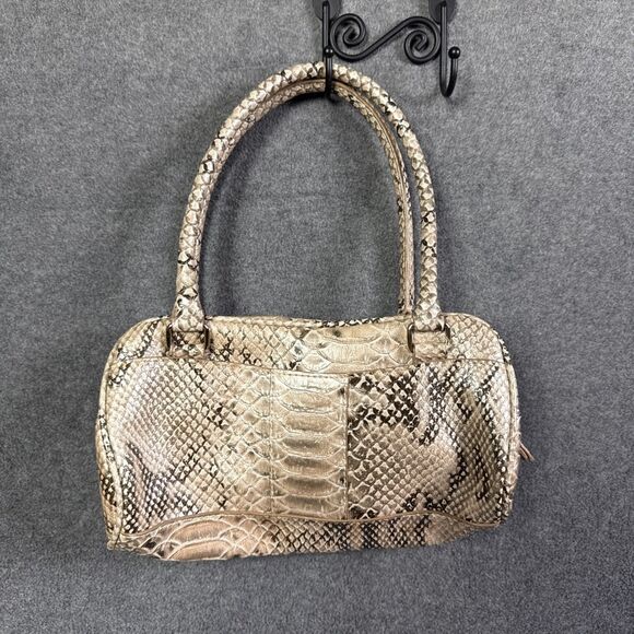 Liz Claiborne Faux Gold Beige Small Snakeskin Purse Shoulder Bag Read** - Picture 2 of 4